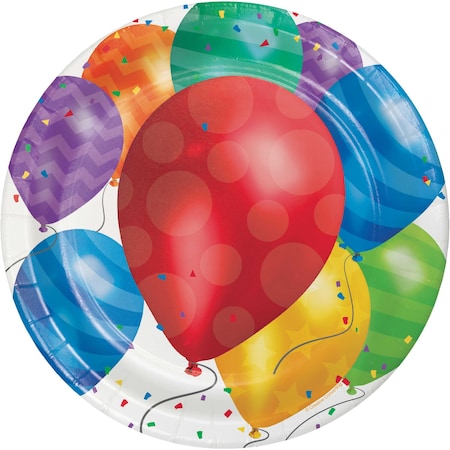 Creative Converting Balloon Blast Paper Plates, 9", 96PK 427800